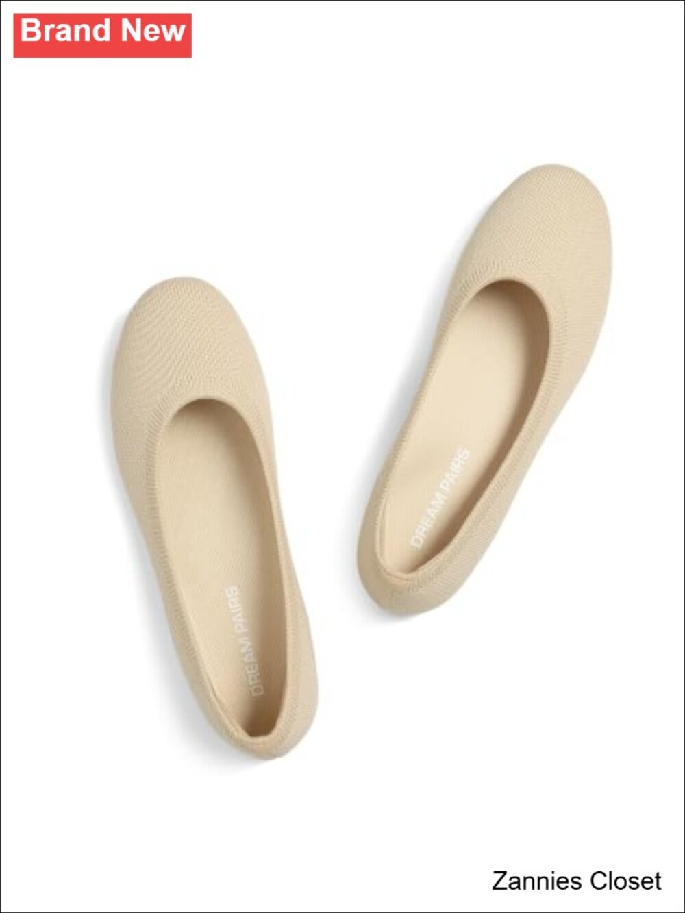 ✨ DREAM PAIRS Women's Dress Knit Ballet Comfort Flats Round Toe Pull-On